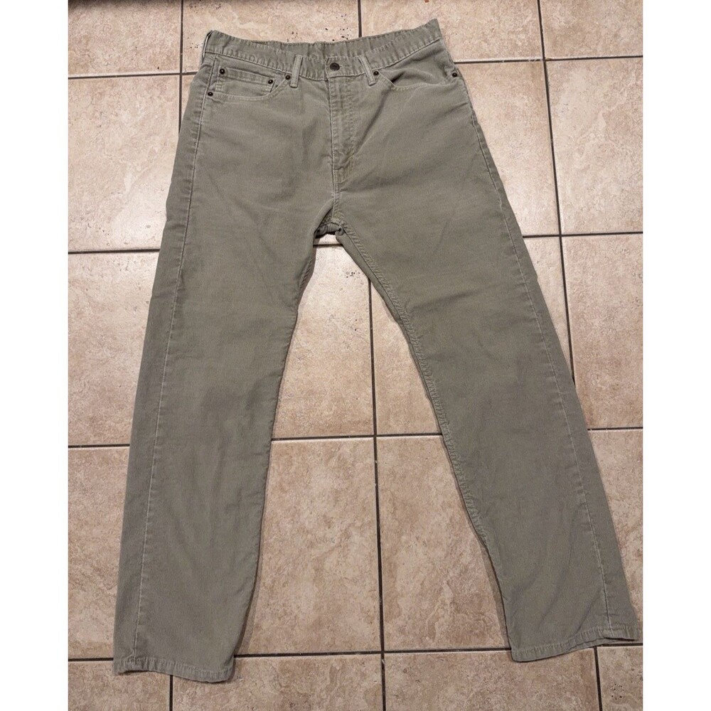 Levis 505 Corduroy Pants Mens 36x32 Straight Leg Tan White Tab Khaki Chino